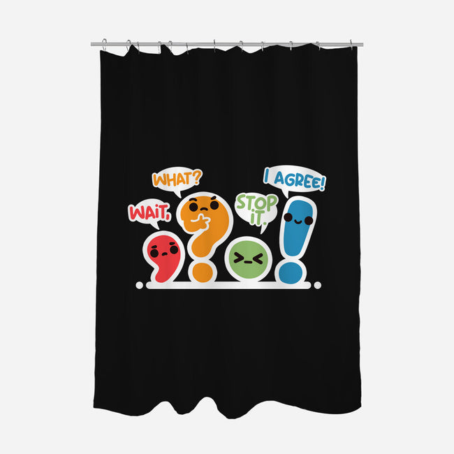 Punctuation Squad-None-Polyester-Shower Curtain-NemiMakeit
