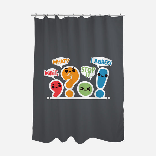 Punctuation Squad-None-Polyester-Shower Curtain-NemiMakeit