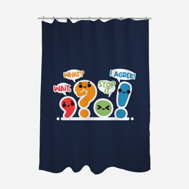 Punctuation Squad-None-Polyester-Shower Curtain-NemiMakeit