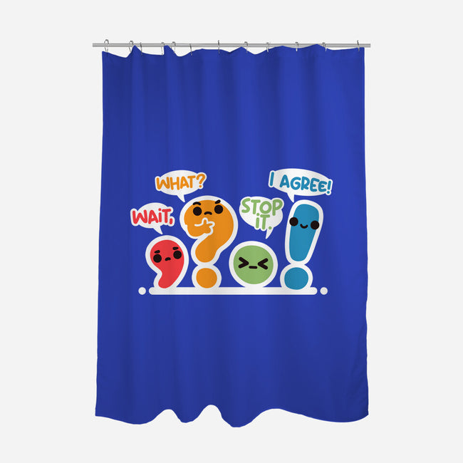 Punctuation Squad-None-Polyester-Shower Curtain-NemiMakeit