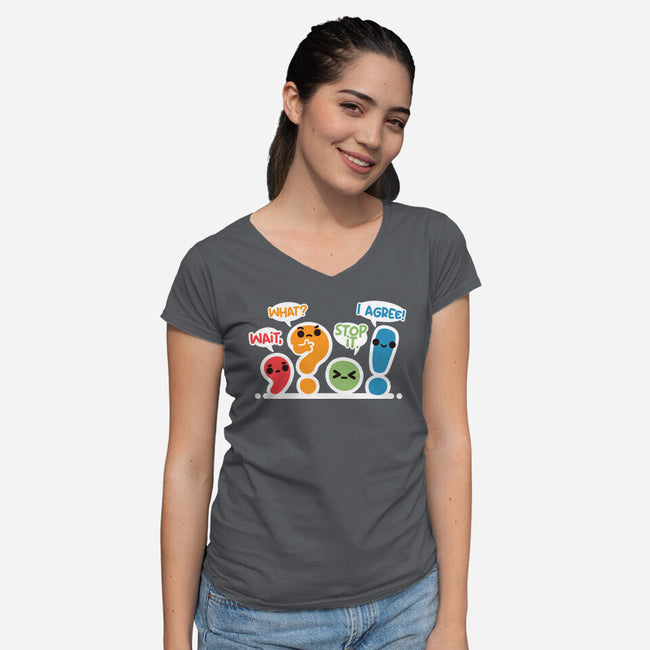Punctuation Squad-Womens-V-Neck-Tee-NemiMakeit
