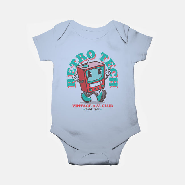 Retro Tech TV-Baby-Basic-Onesie-teesgeex