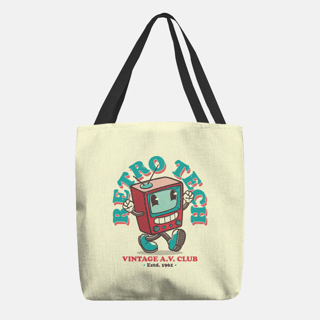 Retro Tech TV-None-Basic Tote-Bag-teesgeex