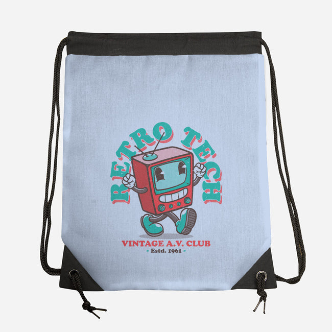Retro Tech TV-None-Drawstring-Bag-teesgeex