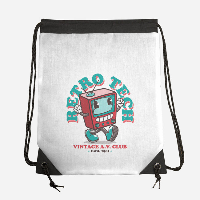 Retro Tech TV-None-Drawstring-Bag-teesgeex