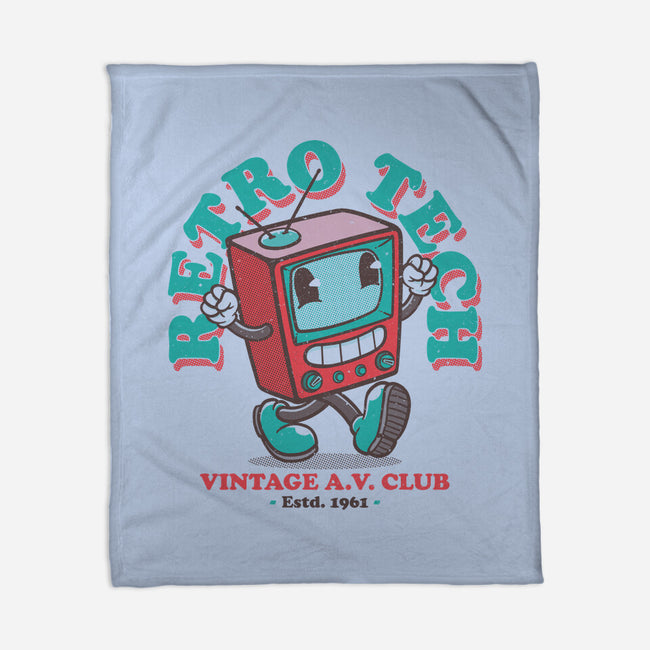 Retro Tech TV-None-Fleece-Blanket-teesgeex