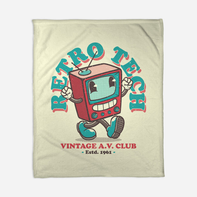 Retro Tech TV-None-Fleece-Blanket-teesgeex