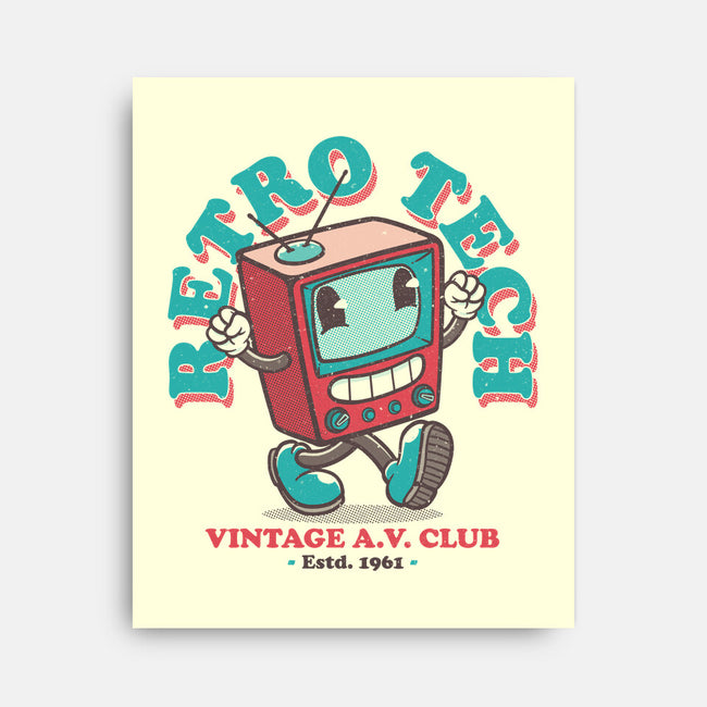 Retro Tech TV-None-Stretched-Canvas-teesgeex