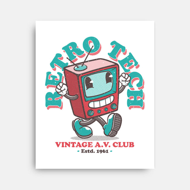 Retro Tech TV-None-Stretched-Canvas-teesgeex