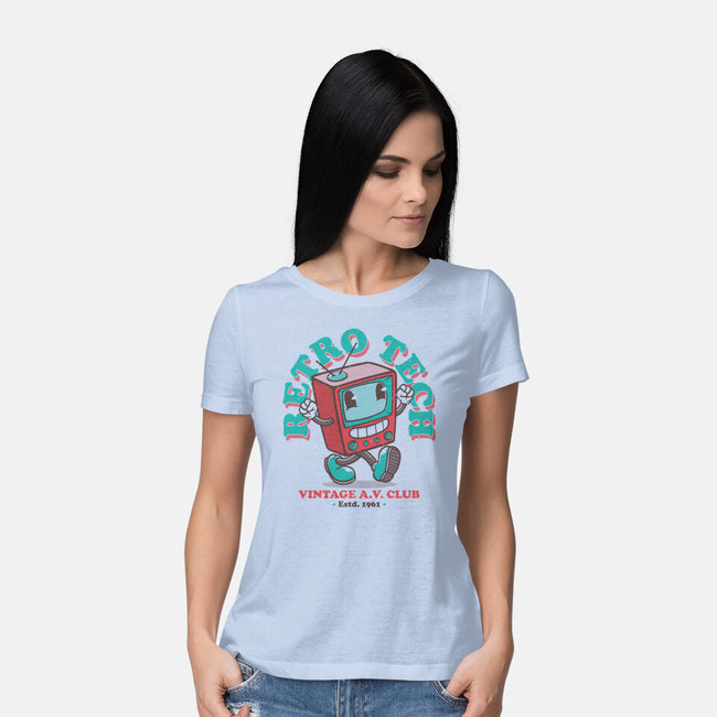 Retro Tech TV-Womens-Basic-Tee-teesgeex