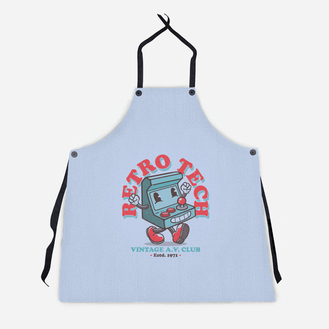 Retro Tech Arcade-Unisex-Kitchen-Apron-teesgeex