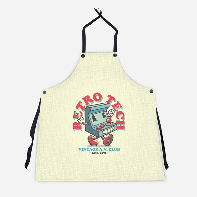 Retro Tech Arcade-Unisex-Kitchen-Apron-teesgeex