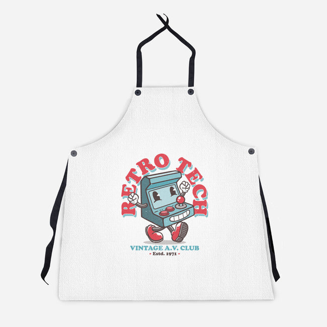 Retro Tech Arcade-Unisex-Kitchen-Apron-teesgeex