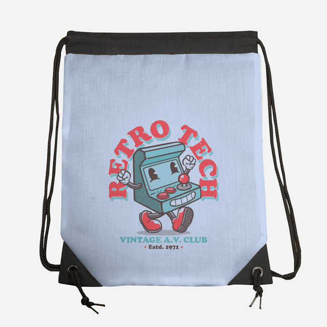 Retro Tech Arcade-None-Drawstring-Bag-teesgeex