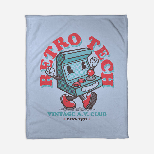 Retro Tech Arcade-None-Fleece-Blanket-teesgeex