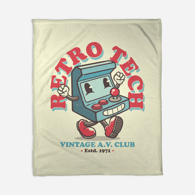 Retro Tech Arcade-None-Fleece-Blanket-teesgeex
