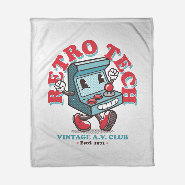 Retro Tech Arcade-None-Fleece-Blanket-teesgeex
