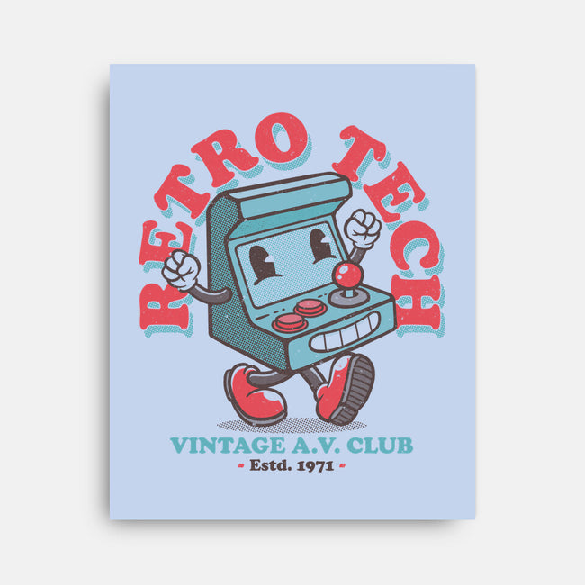 Retro Tech Arcade-None-Stretched-Canvas-teesgeex