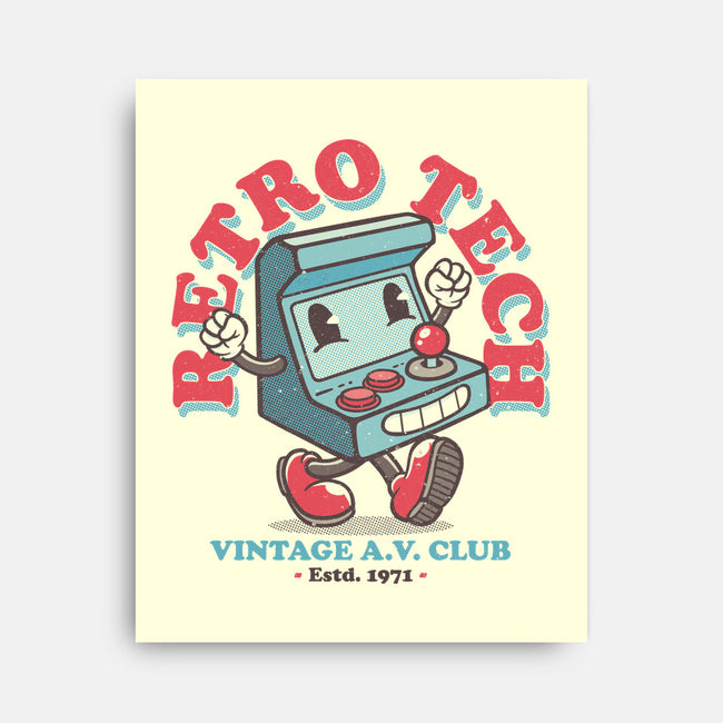 Retro Tech Arcade-None-Stretched-Canvas-teesgeex
