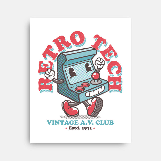 Retro Tech Arcade-None-Stretched-Canvas-teesgeex