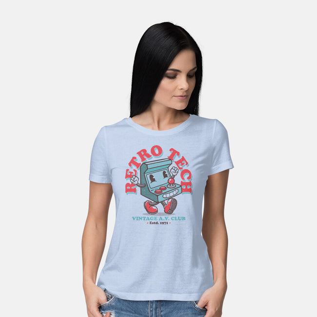 Retro Tech Arcade-Womens-Basic-Tee-teesgeex