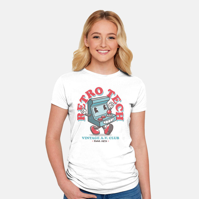 Retro Tech Arcade-Womens-Fitted-Tee-teesgeex