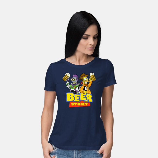 Beer Story-Womens-Basic-Tee-Barbadifuoco