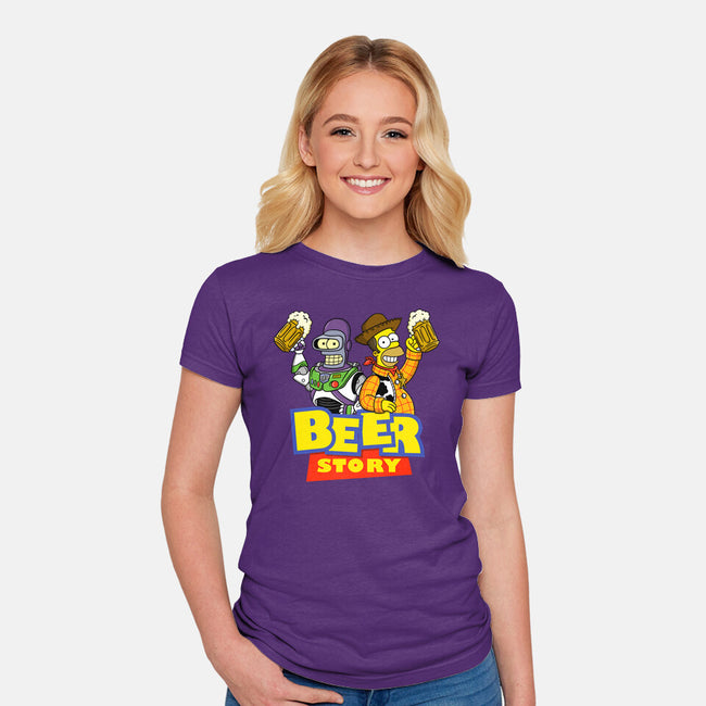 Beer Story-Womens-Fitted-Tee-Barbadifuoco