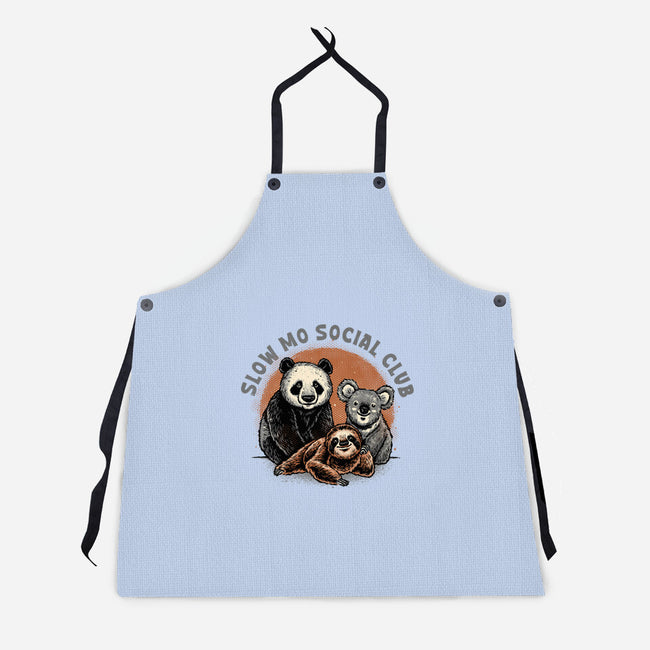 Slow Mo Social Club-Unisex-Kitchen-Apron-glitchygorilla