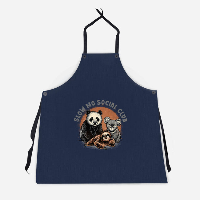 Slow Mo Social Club-Unisex-Kitchen-Apron-glitchygorilla