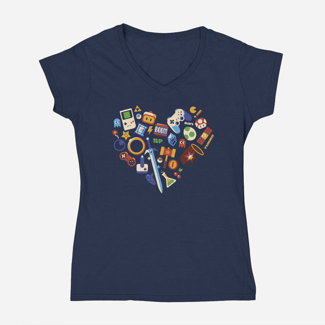 Love Gamer Vintage-Womens-V-Neck-Tee-tobefonseca