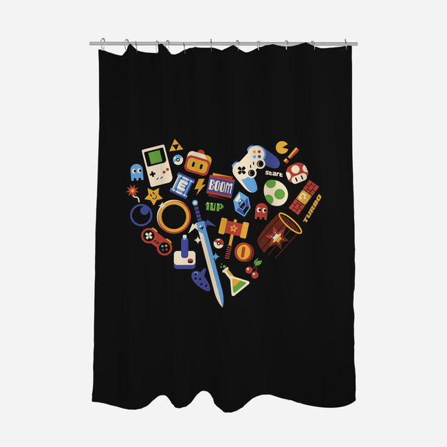 Love Gamer Vintage-None-Polyester-Shower Curtain-tobefonseca