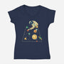 Billiard Ball Solar System-Womens-V-Neck-Tee-tobefonseca