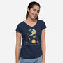 Billiard Ball Solar System-Womens-V-Neck-Tee-tobefonseca