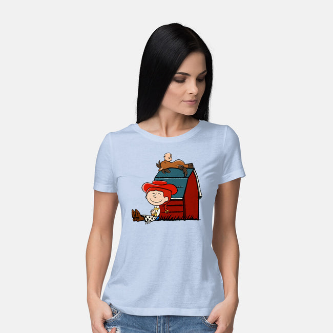 Happiness Is When She Loved Me-Womens-Basic-Tee-DrawnByBryan