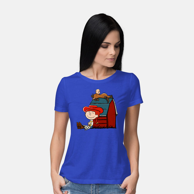 Happiness Is When She Loved Me-Womens-Basic-Tee-DrawnByBryan
