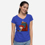 Happiness Is When She Loved Me-Womens-V-Neck-Tee-DrawnByBryan