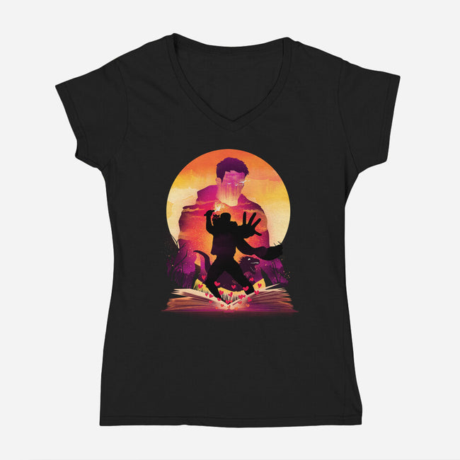 Book Of Dungeon Crawler-Womens-V-Neck-Tee-dandingeroz