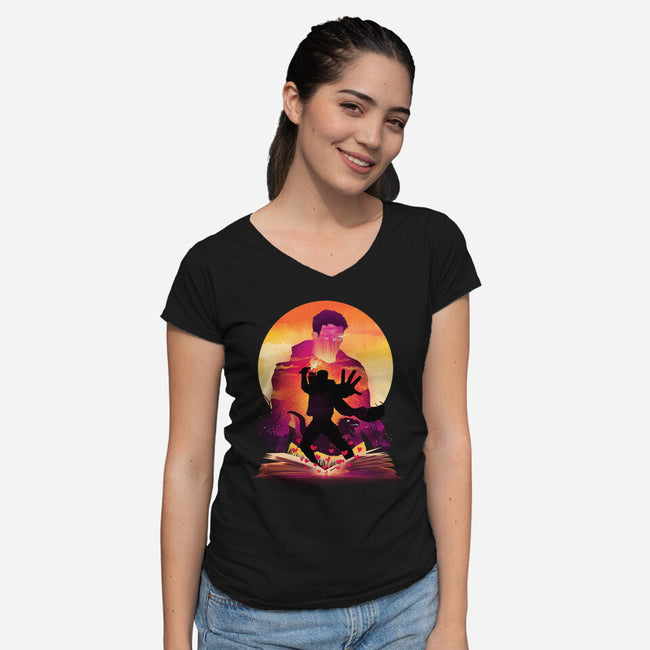 Book Of Dungeon Crawler-Womens-V-Neck-Tee-dandingeroz