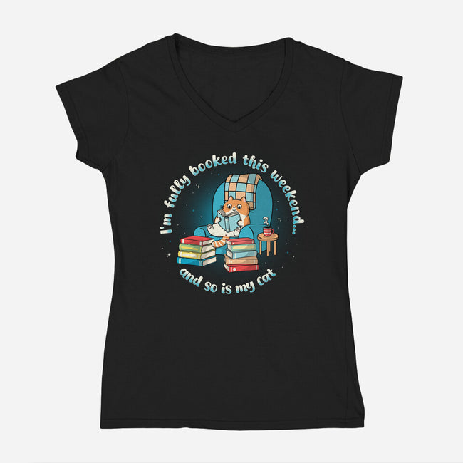 Fully Booked This Weekend-Womens-V-Neck-Tee-Freecheese