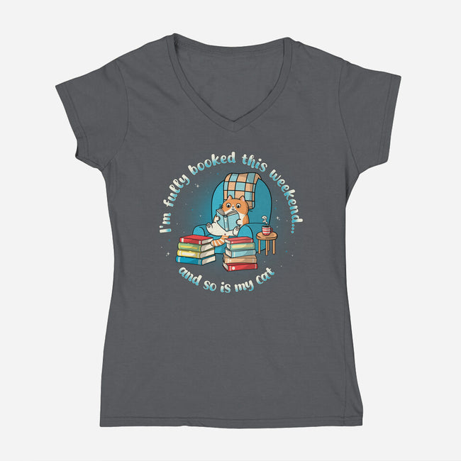Fully Booked This Weekend-Womens-V-Neck-Tee-Freecheese