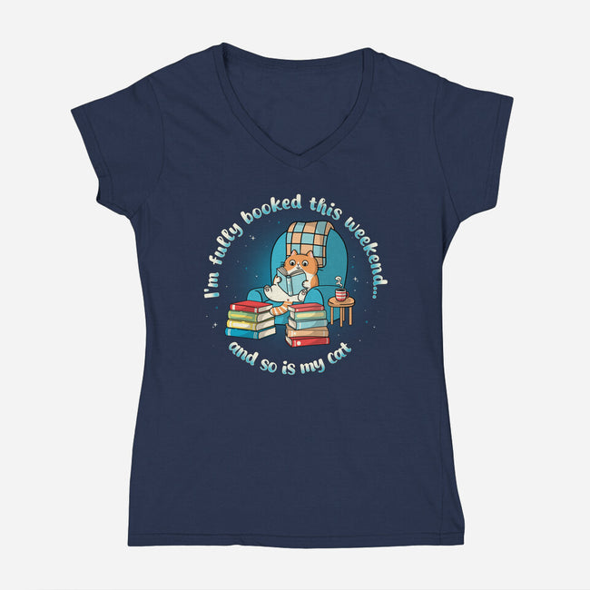 Fully Booked This Weekend-Womens-V-Neck-Tee-Freecheese