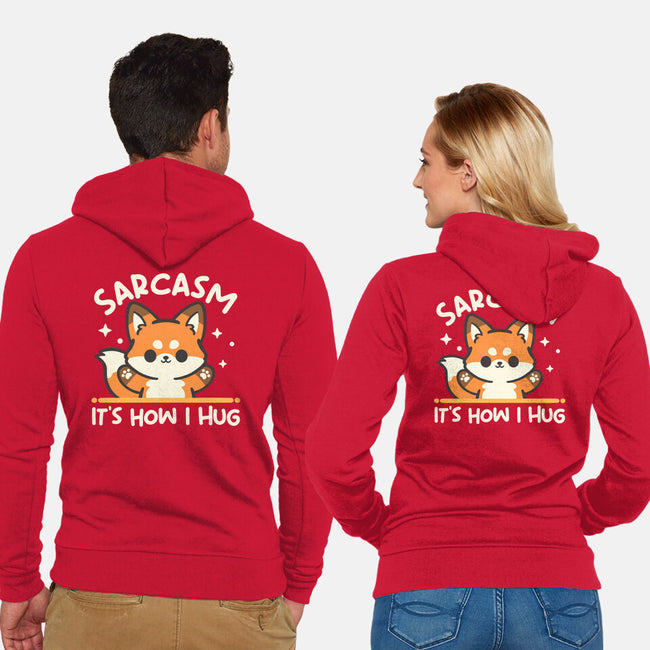 Sarcasm Hugs-Unisex-Zip-Up-Sweatshirt-NemiMakeit