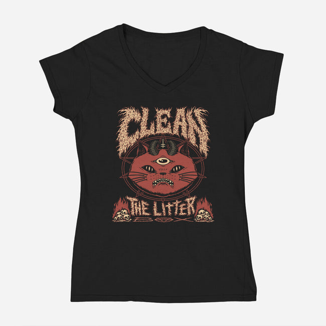 Litter Metal-Womens-V-Neck-Tee-pigboom