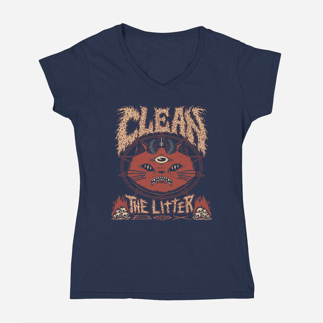 Litter Metal-Womens-V-Neck-Tee-pigboom