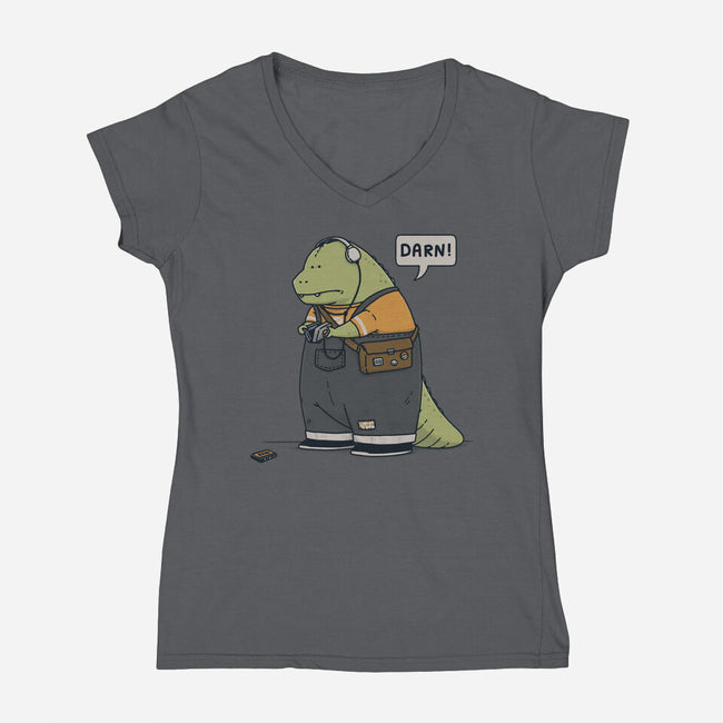 Darn Tape-Womens-V-Neck-Tee-pigboom