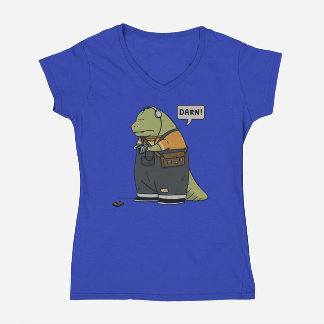Darn Tape-Womens-V-Neck-Tee-pigboom