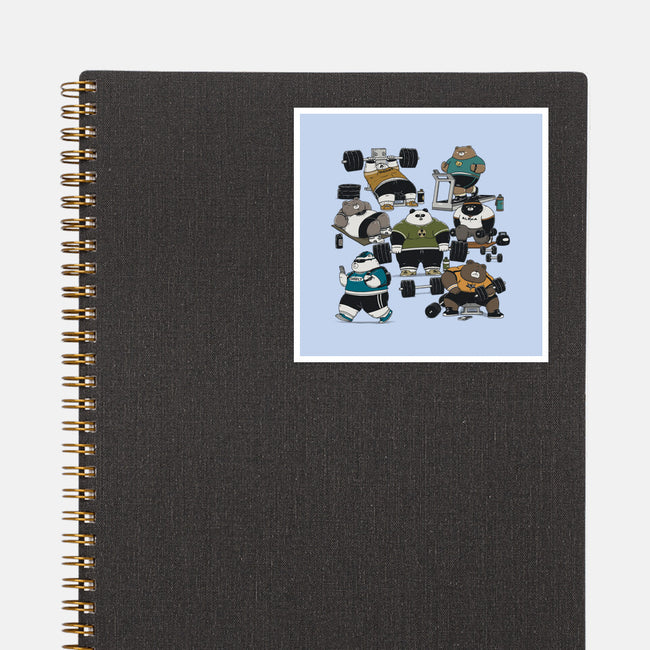 Bear Gym-None-Glossy-Sticker-pigboom