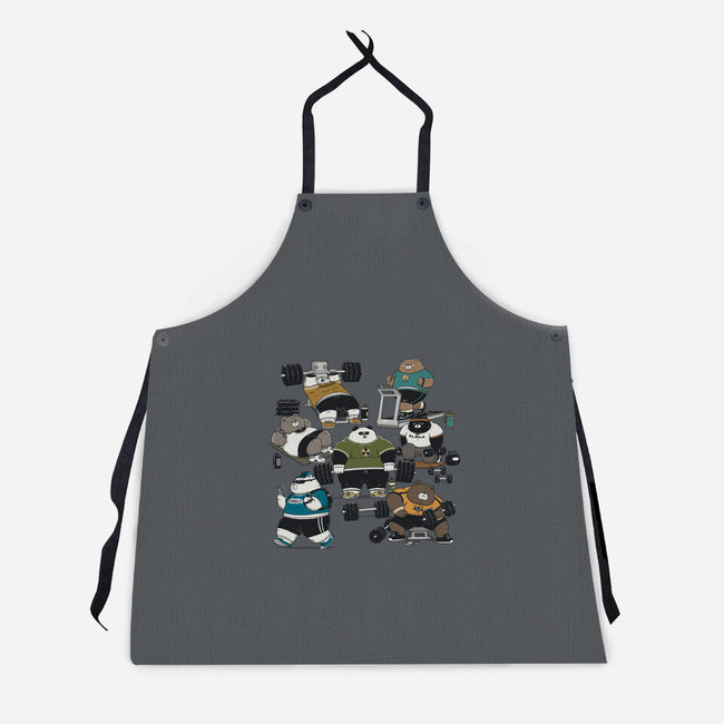 Bear Gym-Unisex-Kitchen-Apron-pigboom