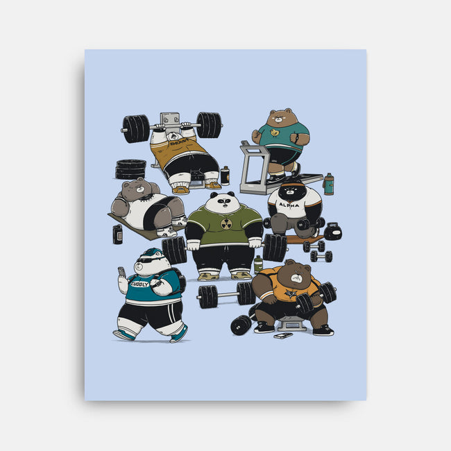 Bear Gym-None-Stretched-Canvas-pigboom